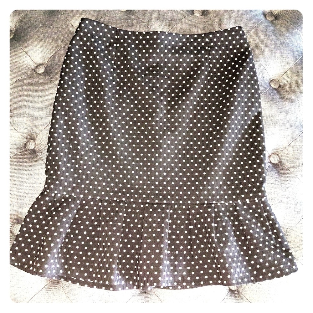 White House Black Market Polka dot Trumpet Skirt 6